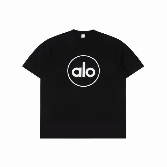 Alo letter logo printed short-sleeved T-shirt Loose and crisp version Unisex can