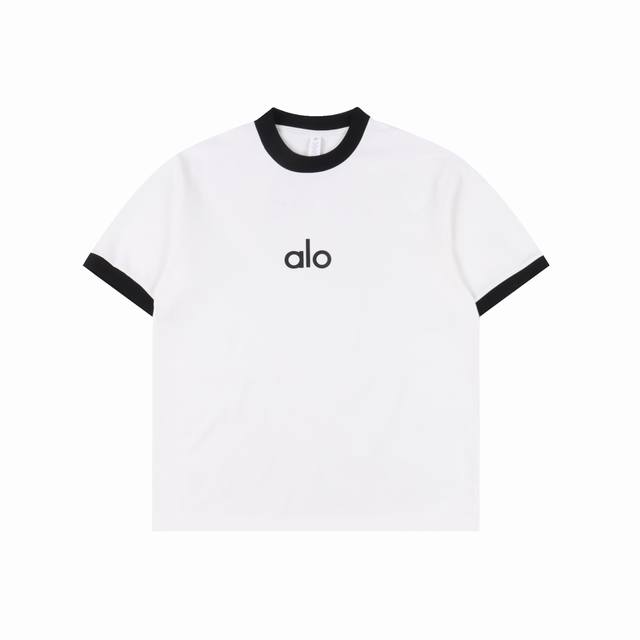 Alo 25Ss color block letter short sleeve T-shirt The fabric is made of customize