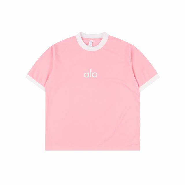 Alo 25Ss color block letter short sleeve T-shirt The fabric is made of customize