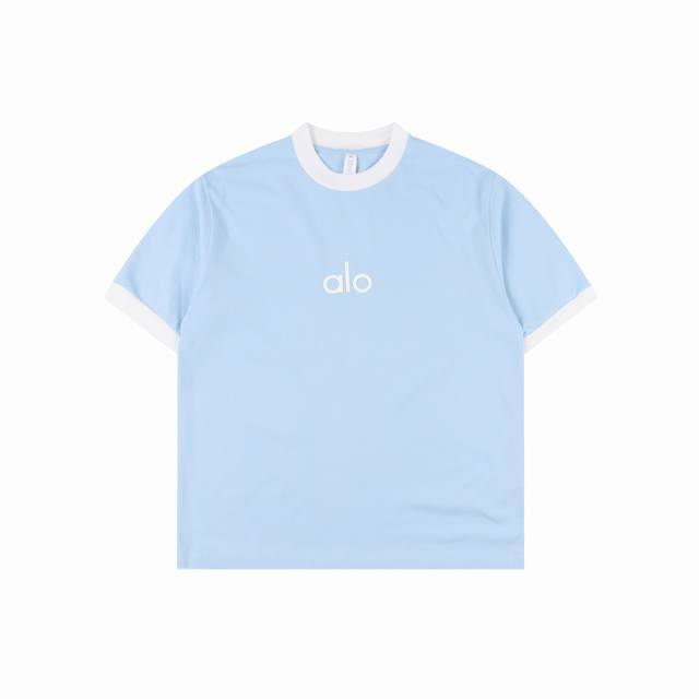 Alo 25Ss color block letter short sleeve T-shirt The fabric is made of customize