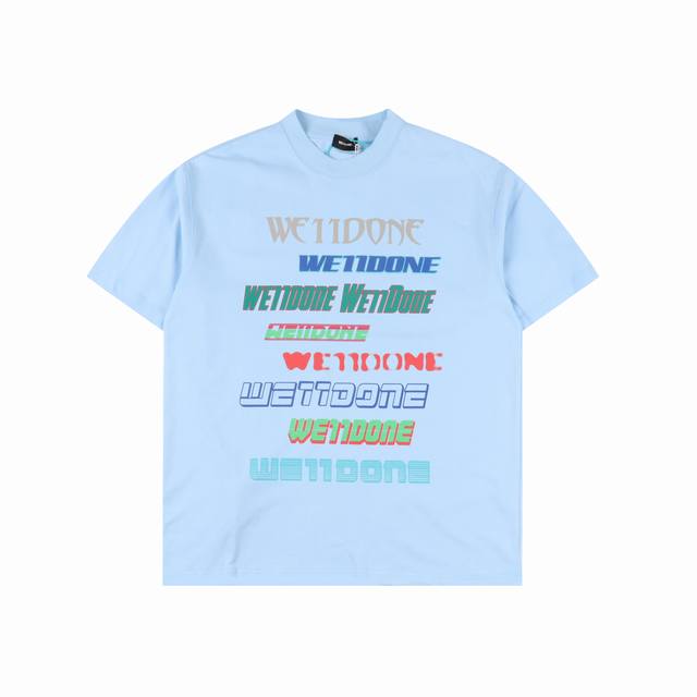 We11Done Star style luminous bullet screen letter print candy color short-sleeve