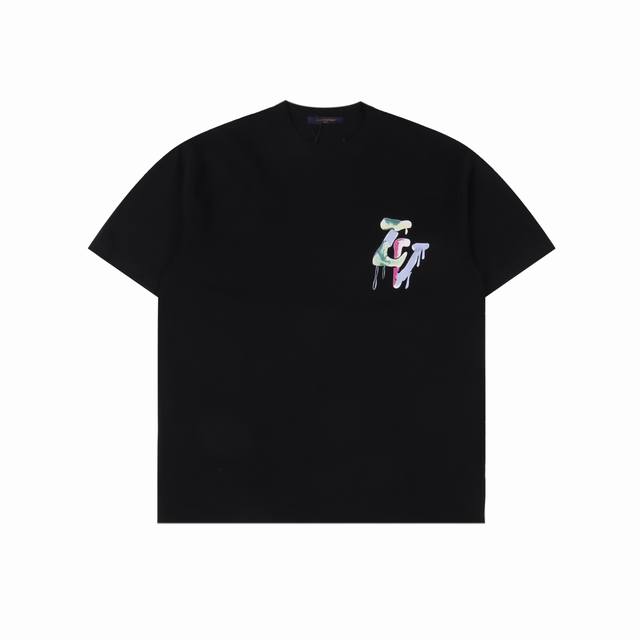 Louis Vuitton 23Ss Melted Hand-painted Graffiti Letters Printed Short Sleeves Cu