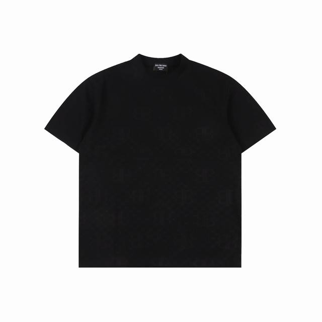 Balenciaga 25Ss dark pattern full print double B jacquard short-sleeved T-shirt