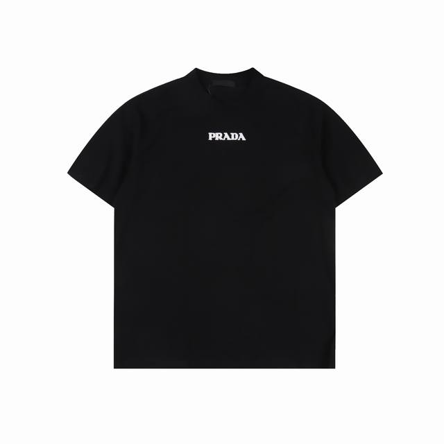 Prada 3D toothbrush embroidered short sleeves Selected long-staple cotton yarn,