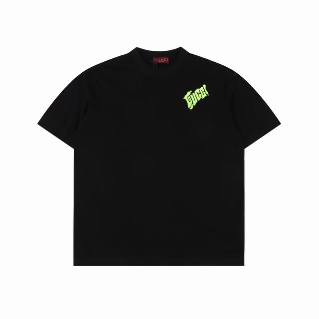 Gucci Guc Lido series fluorescent green short-sleeved T-shirt The original versi