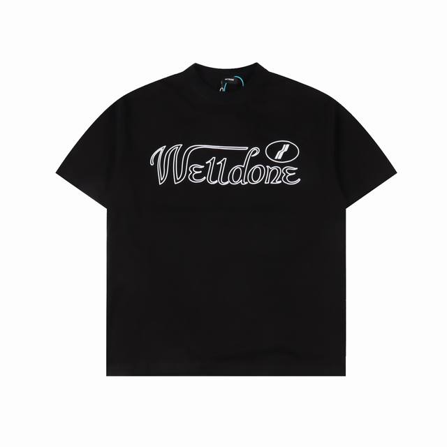 We11Done popular simple Logo letter print couple short-sleeved T-shirt High-dens