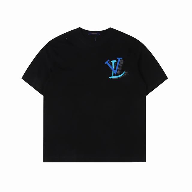 Louis Vuitton 24Ss hand-painted rabbit print short sleeves Lv back hand-painted