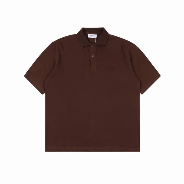 Ferragamo 24Ss Chest Embroidered Letters Polo Short Sleeve Custom-made 100% mesh