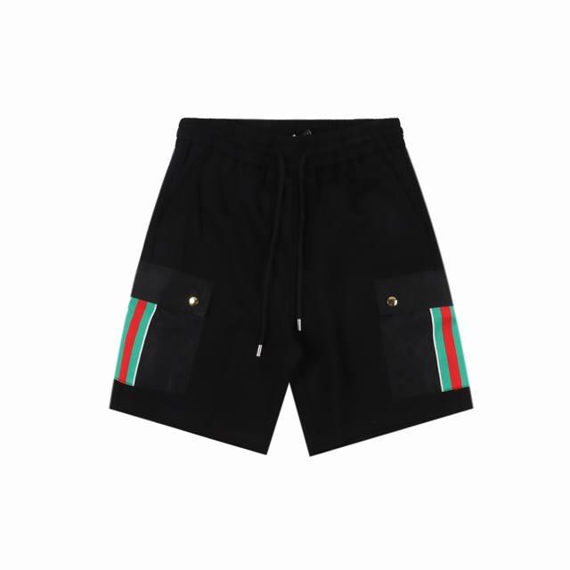 Gucci red and green webbing side pocket casual shorts Summer temperament outfit,