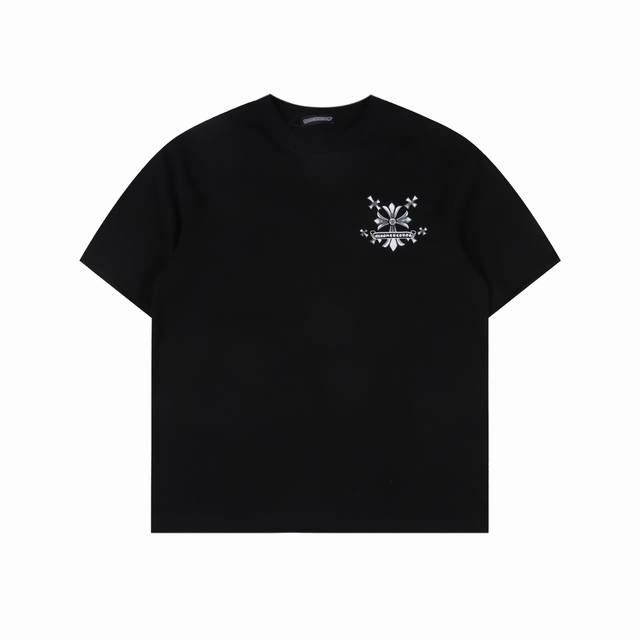 Chrome Hearts 25Ss Sanskrit cross distressed print short sleeves The fabric is m