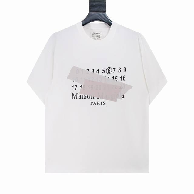 High version Maisonmargiela Margiela digital tape print short sleeves, unisex. F