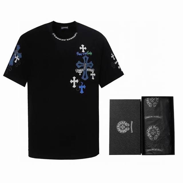 High version Chrome Hearts patch + metal cross short sleeve! The cross mold micr