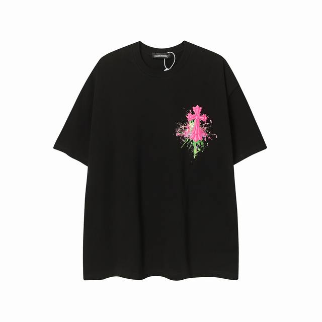 High version Chrome Hearts graffiti horseshoe cross print short sleeves! The fab