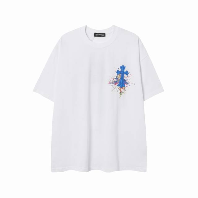 High version Chrome Hearts graffiti horseshoe cross print short sleeves! The fab