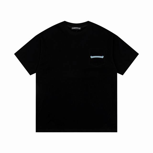 High version Chrome Hearts Chrome Hearts Cross Printed Short Sleeve! Chest pocke
