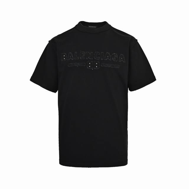 Balenciaga 25Ss patch letter reverse stitch hole short sleeves Exclusive custom