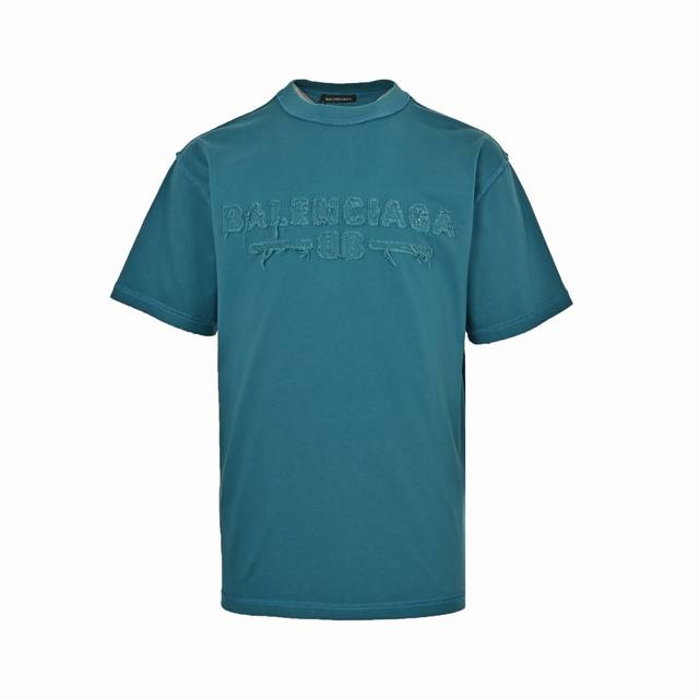 Balenciaga 25Ss patch letter reverse stitch hole short sleeves Exclusive custom