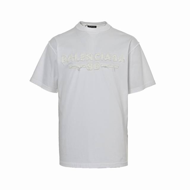 Balenciaga 25Ss patch letter reverse stitch hole short sleeves Exclusive custom