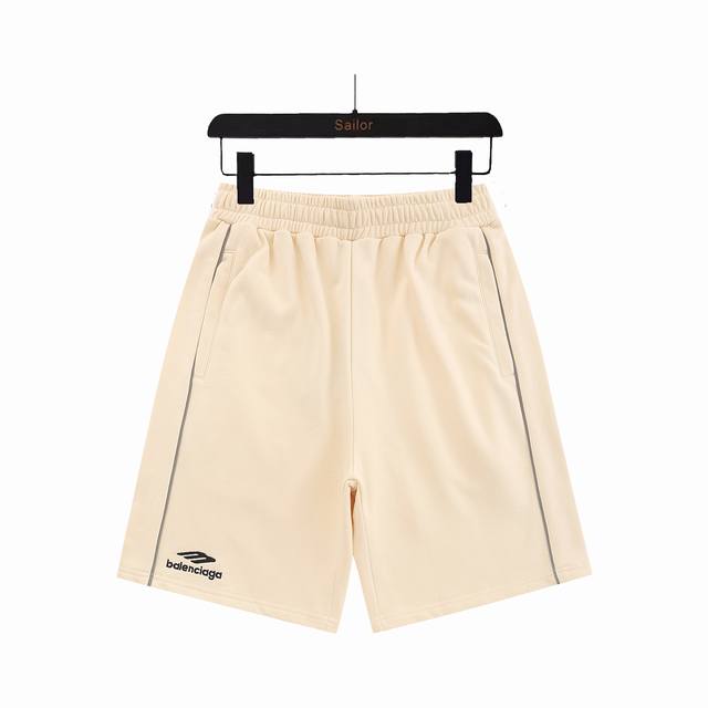 Actual details + size chart Balenciaga embroidered reflective strips terry short