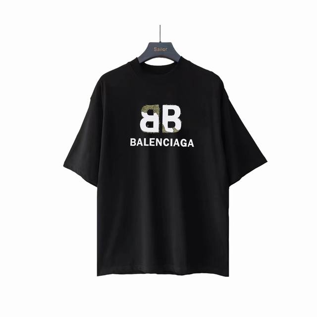 Actual details + size chart Balsenciaga plush patchwork silicone short-sleeved T