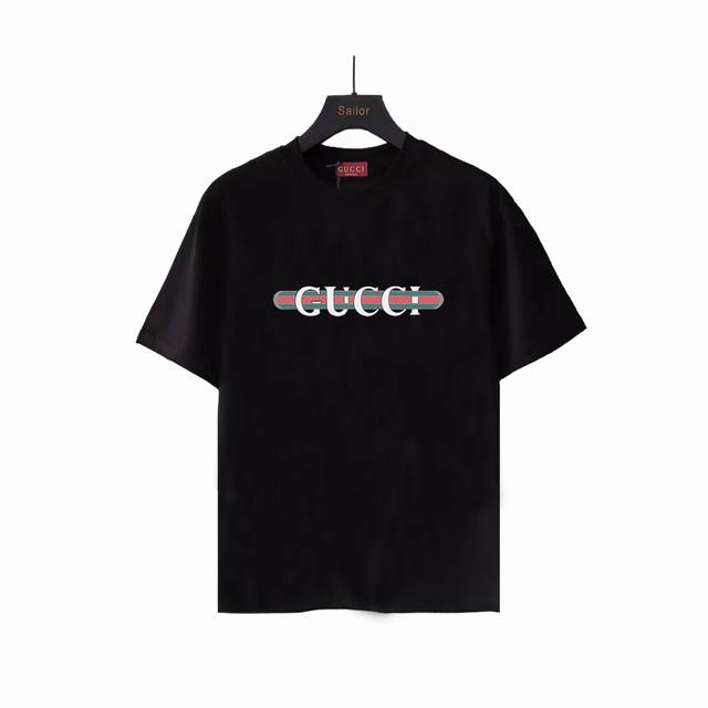 Actual details + size chart Gucci Tanghulu Logo printed string round neck short