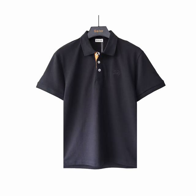 Actual details + details Burberry collar plaid stitching embroidery Polo shirt 1