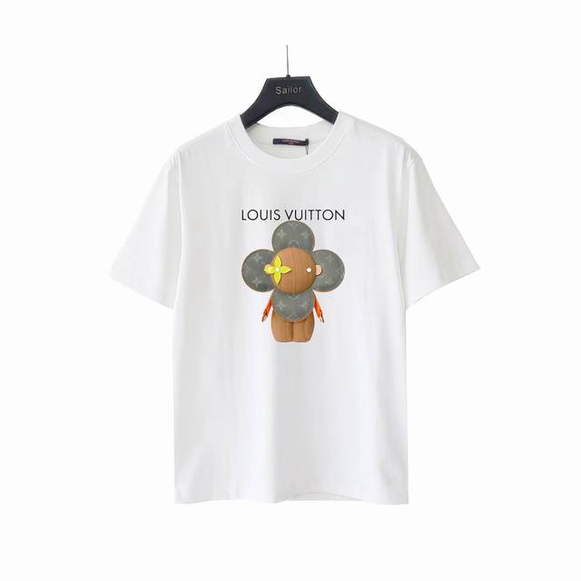 Actual details + size chart Louis Vuitton sunflower logo printed short-sleeved T