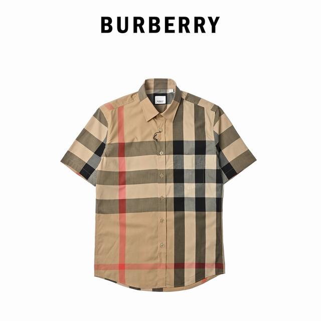 Burberry Burberry Large Check Short Sleeve Check Shirt Men's new twill check cot