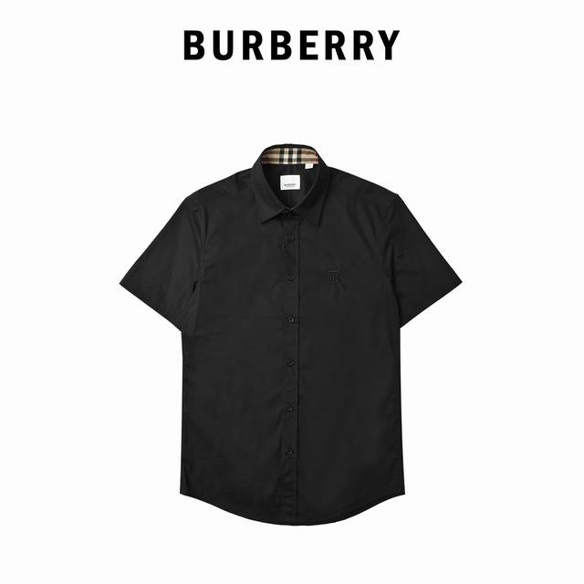 Burberry short-sleeved shirt with Tb embroidered on the chest Typical and precis
