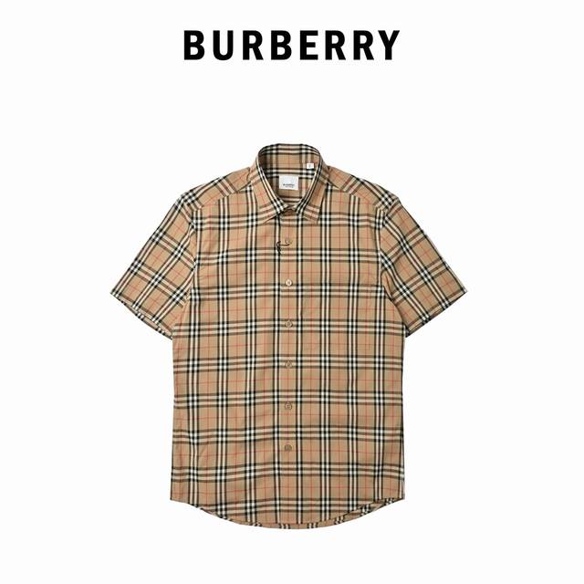 Burberry Burberry Fine Line Check Short Sleeve Check Shirt Men's new twill check