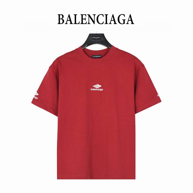 Balenciaga 25Ss 3M small logo embroidered short-sleeved T-shirt The fabric is ma