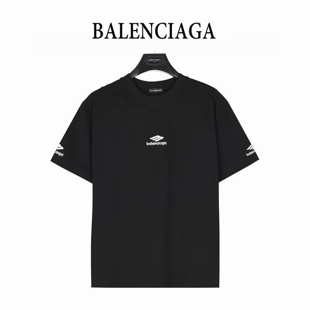 Balenciaga 25Ss 3M small logo embroidered short-sleeved T-shirt The fabric is ma