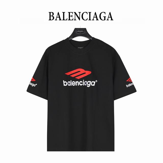 Balenciaga short-sleeved T-shirt with 3M logo embroidered on it 280G heavy washe