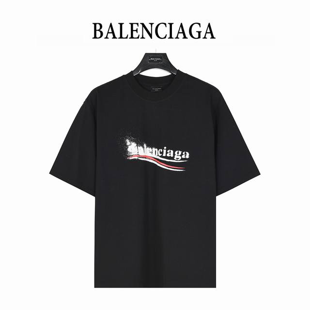 Balenciaga fuzzy cola inkjet print short-sleeved T-shirt The top replica version