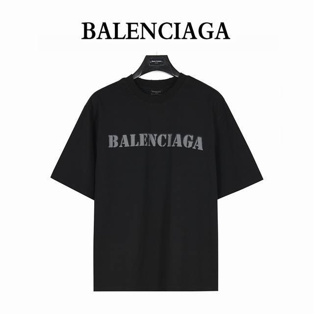 Balenciaga front and back blurred inkjet letter short-sleeved T-shirt Original d