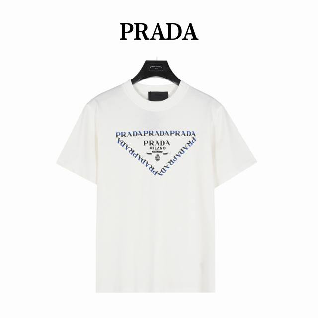 Prada Prada chest color matching logo short sleeves New aesthetic inspiration an