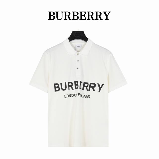 Burberry short-sleeved Polo shirt with double-row letters on the chest The colla
