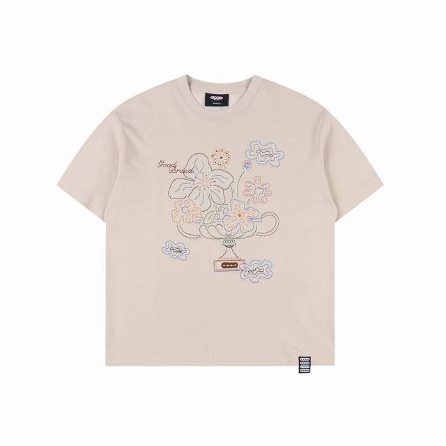 Goodbrand Blooming Flower Hand-painted Peace Floral Casual Short Sleeve T-shirt