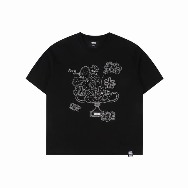 Goodbrand Blooming Flower Hand-painted Peace Floral Casual Short Sleeve T-shirt