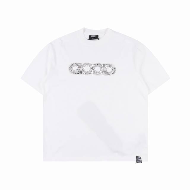 Goodbrand Fragmented Metal Logo Short Sleeve T-shirt Unisex 350g fabric Color: B