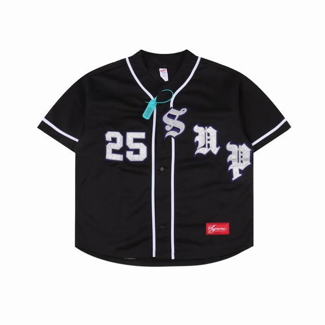 Supreme X 40 Acres joint model Ss25 Week9 Twill Baseball Jersey with digital Eng