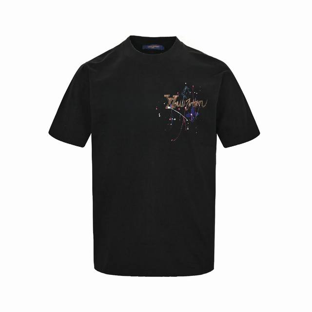 Louis Vuitton's ink-splashed colorful graffiti short-sleeved T-shirt is carefull