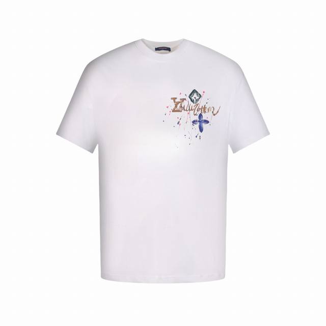 Louis Vuitton's ink-splashed colorful graffiti short-sleeved T-shirt is carefull