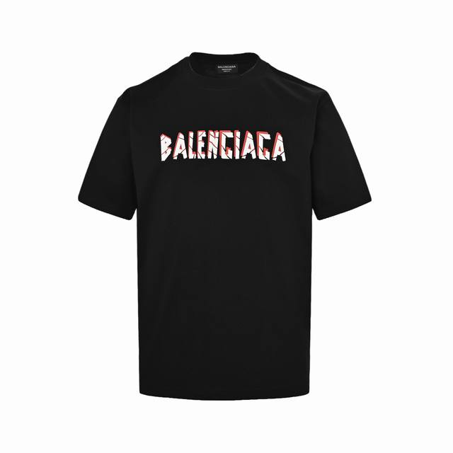 Balenciaga Paris family split letter glue printed short sleeves Customized 300G