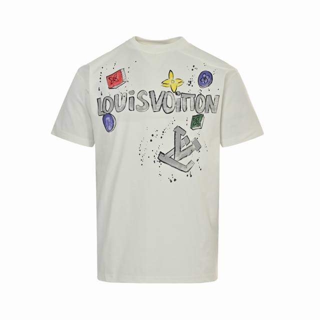 Louis Vuitton 25Ss hand-painted monogram short sleeves Three complete labels Mad