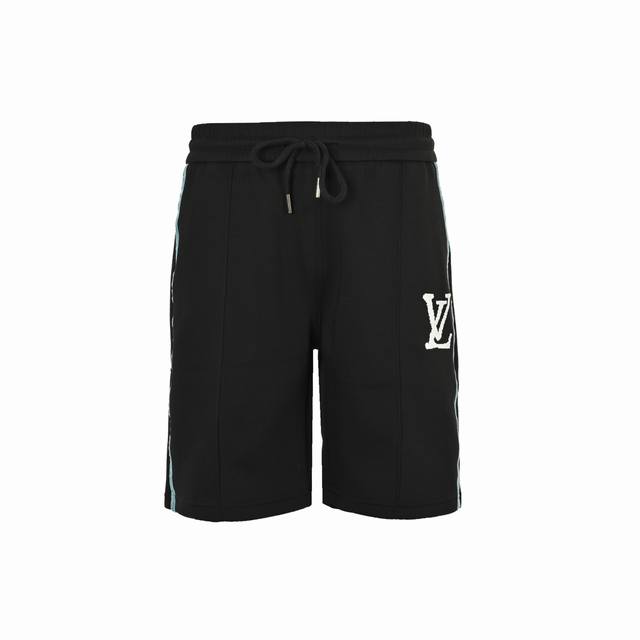 Louis Vuitton 25Ss blue striped woven logo embroidered shorts The fabric is made