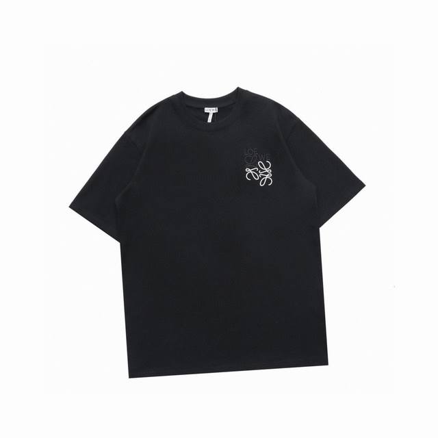 Loewe Summer new style dislocation logo color matching embroidery round neck sho