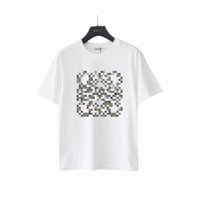Actual details + size chart Loewe mosaic print short-sleeved T-shirt The surface