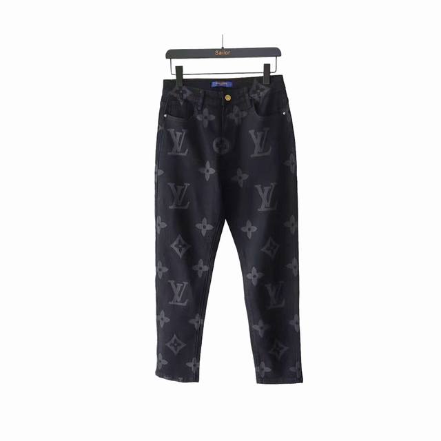 Actual details + size chart Lv & Louis Vuitton classic printed Logo jeans latest