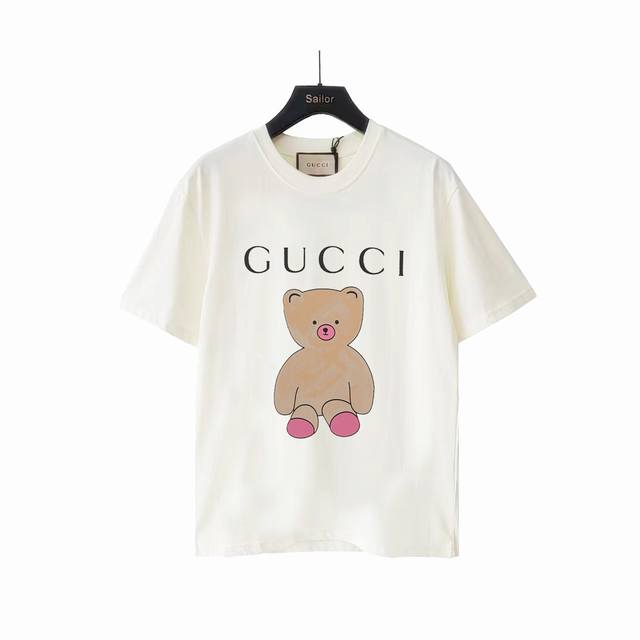 Actual details + size chart Gucci funny cartoon cloth doll pig round neck short